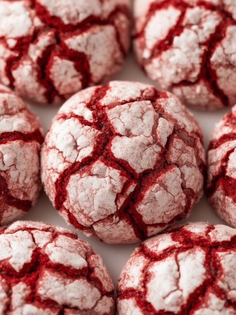 Red Velvet Crinkle Cookies
