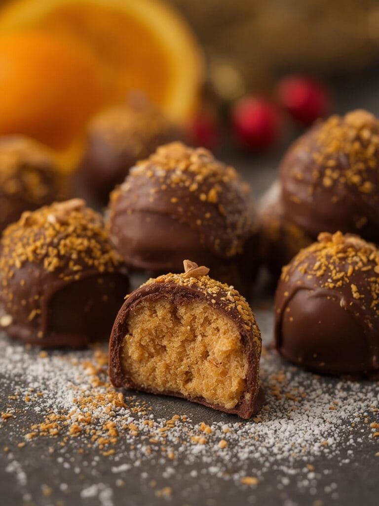 orange chocolate Christmas truffles