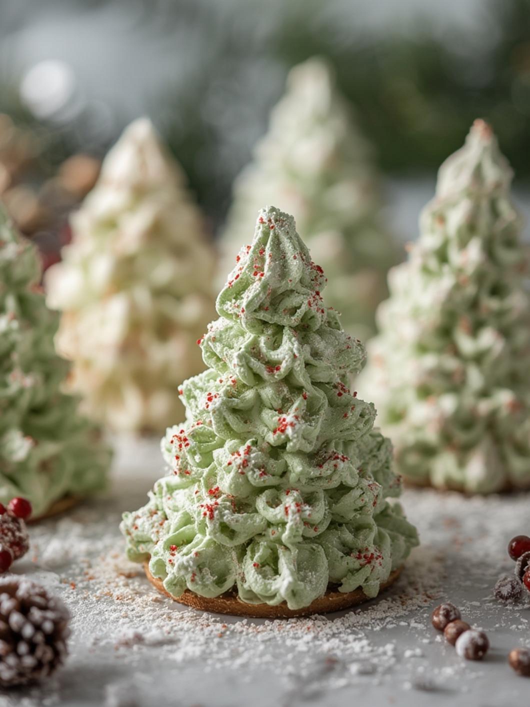 Christmas Tree Meringues